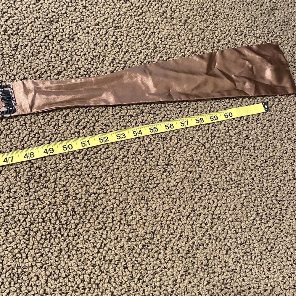 Beautiful Beaded Satin Tie Belt in EUC